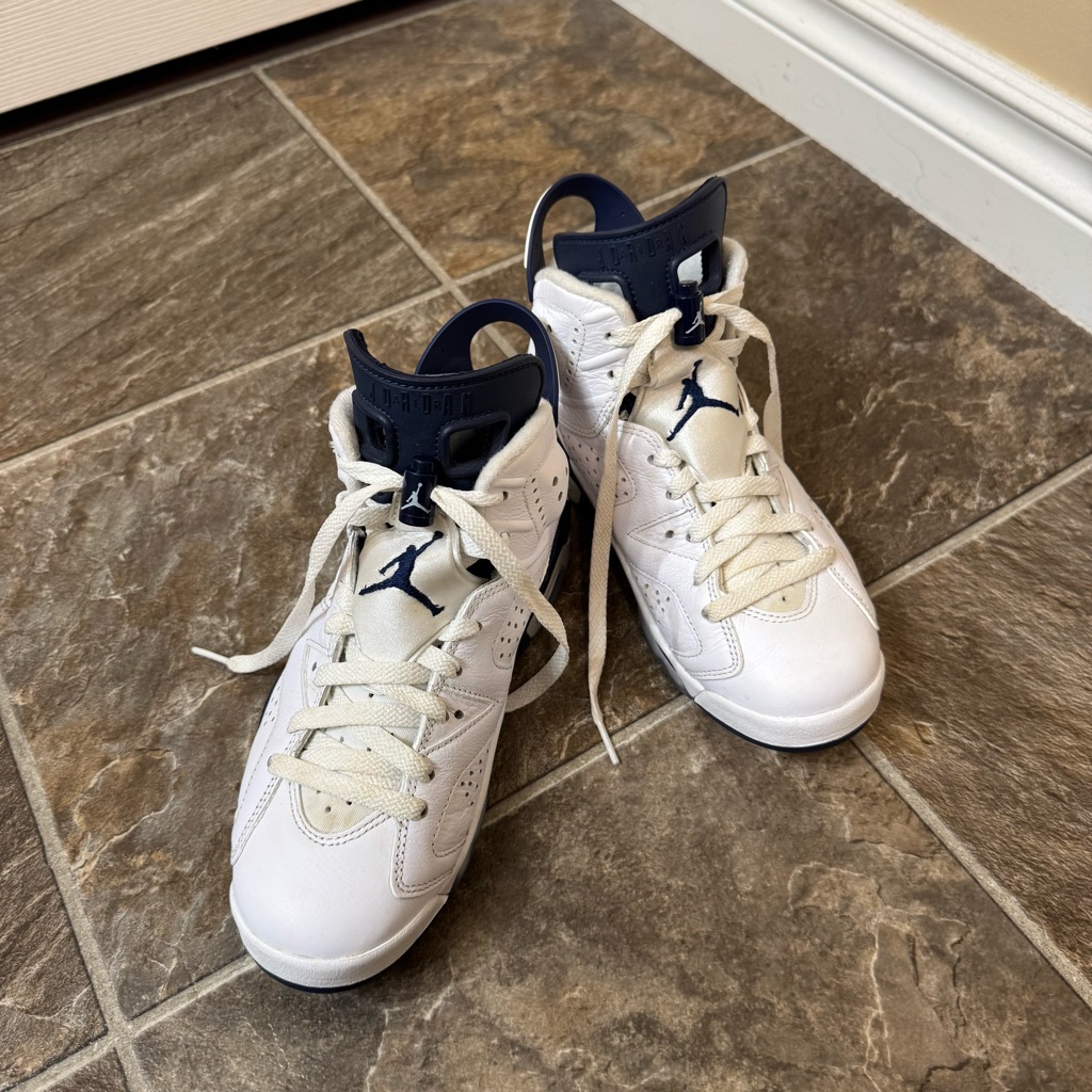 Air Jordan 6 Retro Gs White Midnight Navy 4.5 Women